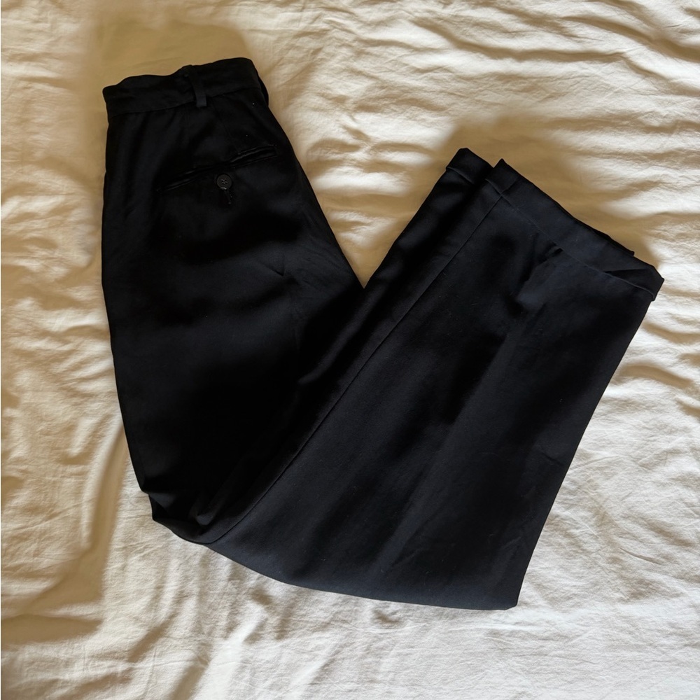 Black Wool High Waisted Dress Pants